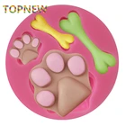 Форма для торта в форме кости собаки, силиконовая 3D форма для шоколада, помадки, украшение для торта, сделай сам форма для выпечки в форме лапы