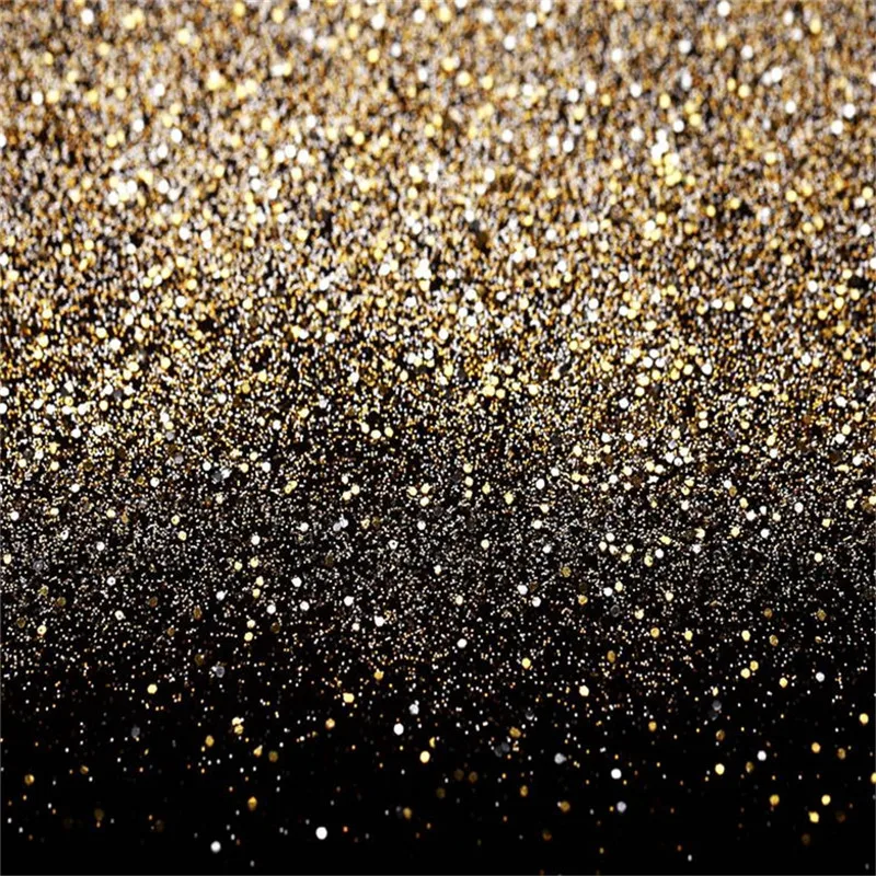 Виниловый фон для вечерние студии с блестками черного и золотого цветов | Дом сад