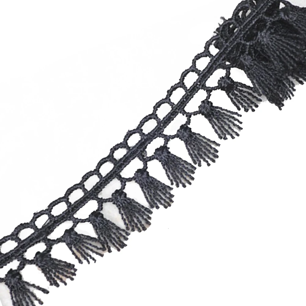 5 лет ремесло черная ткань бахрома отделка Кружева кисточкой планки кружевная