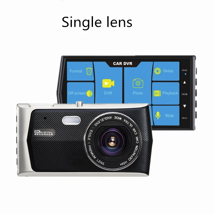 Single lens Автомобильный видеорегистратор Vikewe, 4 дюйма, сенсорный экран, Full HD, 1080 P, видео, g-сенсор, ночное видение, двойной объектив, с камерой заднего вида, DashCam - Название цвета: Single lens