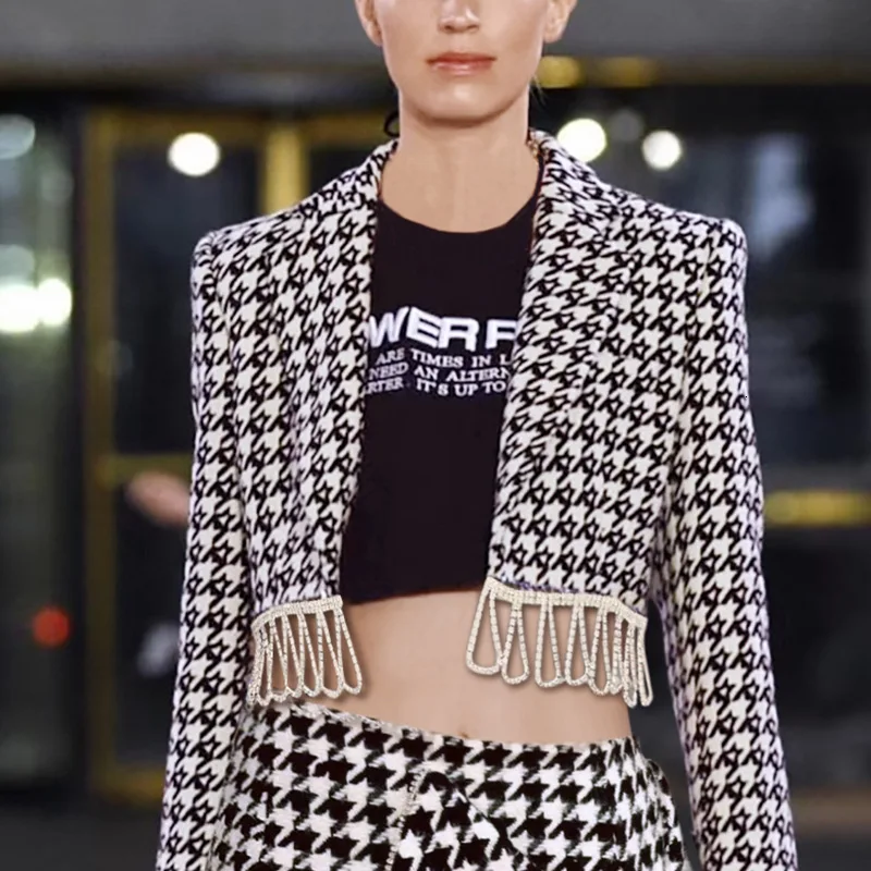 FINEBUD новинка модные элегантные весна-осень женские длинные рукава стразы