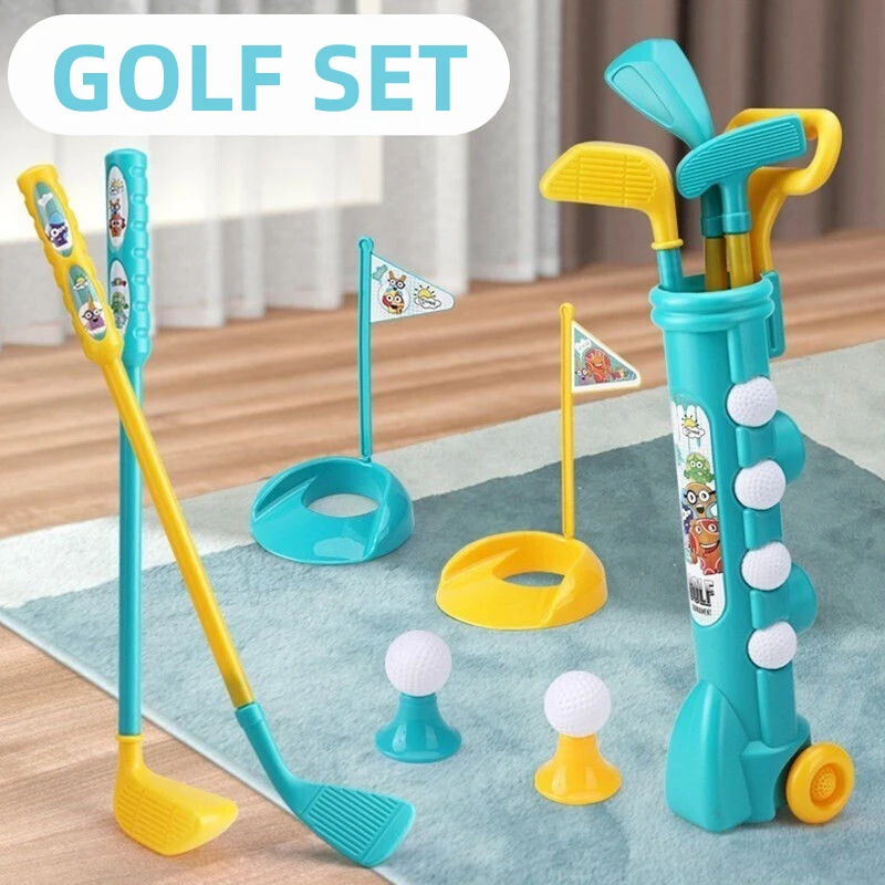 

1 Set Child Golf Sports Game Mini Plastic Golf Toy Kids Children Professional Home Outdoor Indoor Small Golf Training Club Party