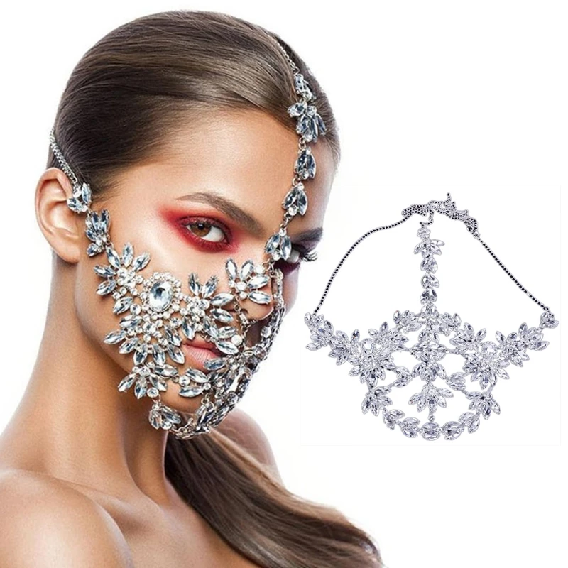 Блестящая Маска для лица стразы Хрустальная Маскарадная маска украшение головы