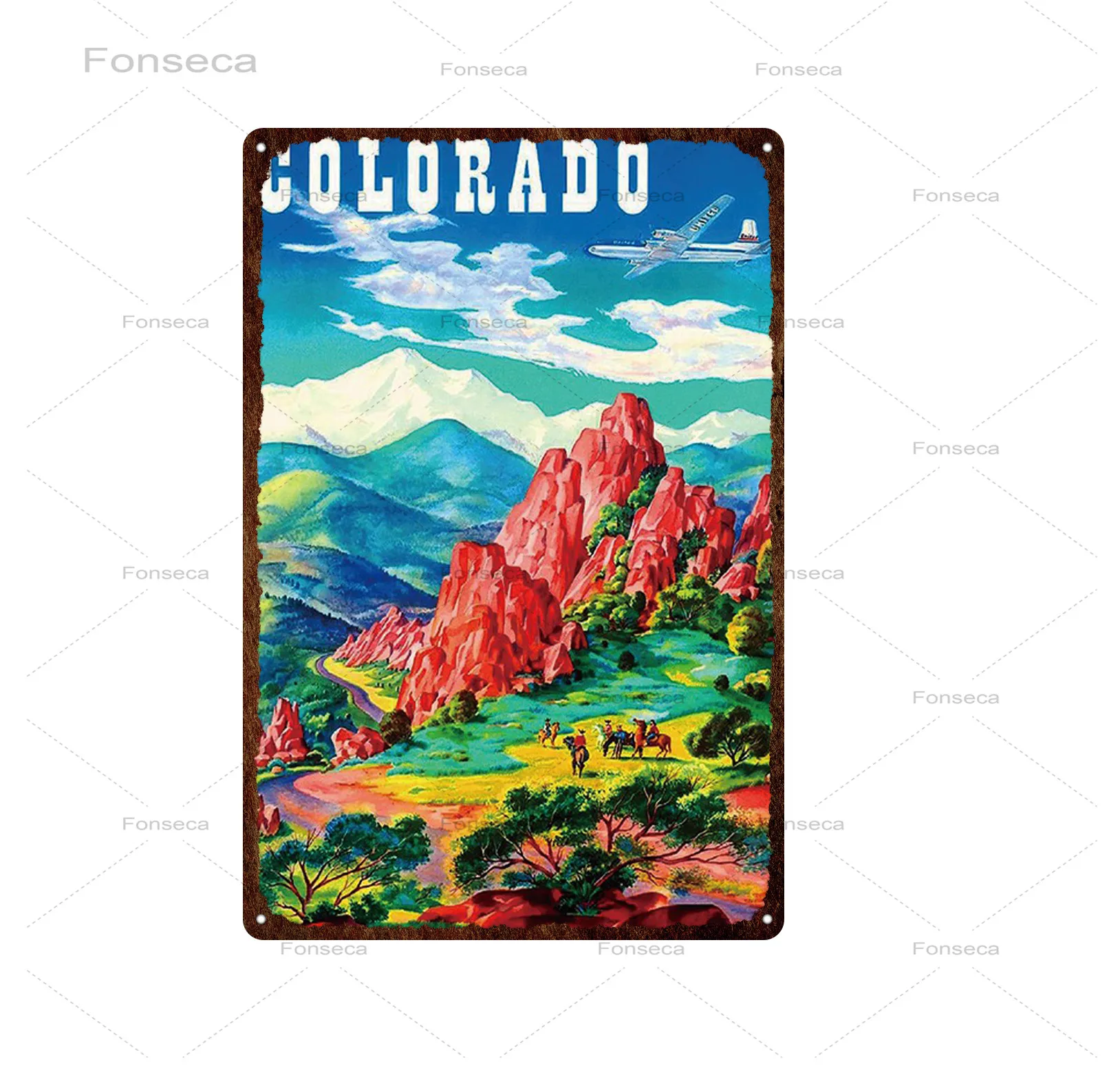 Железный плакат с изображением города Флориды потертый шик металлическая