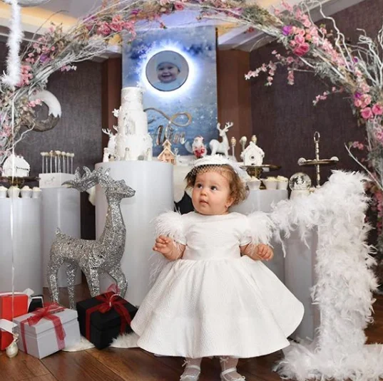 Платья для малышей на Рождество платья дня рождения девочек пышные с рукавами