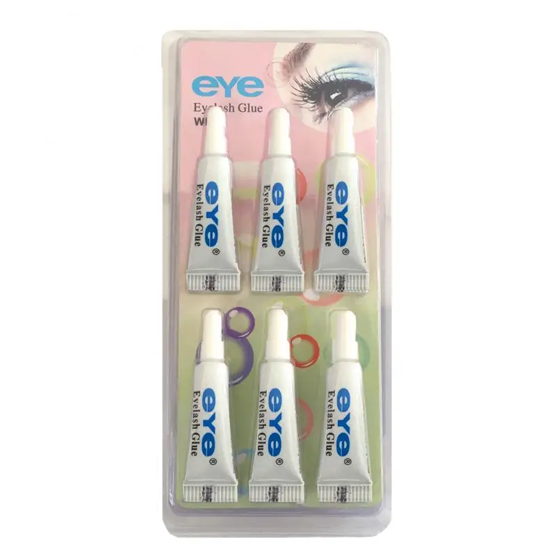 6 шт. клей для накладных ресниц портативный черный белый быстросохнущий макияжа