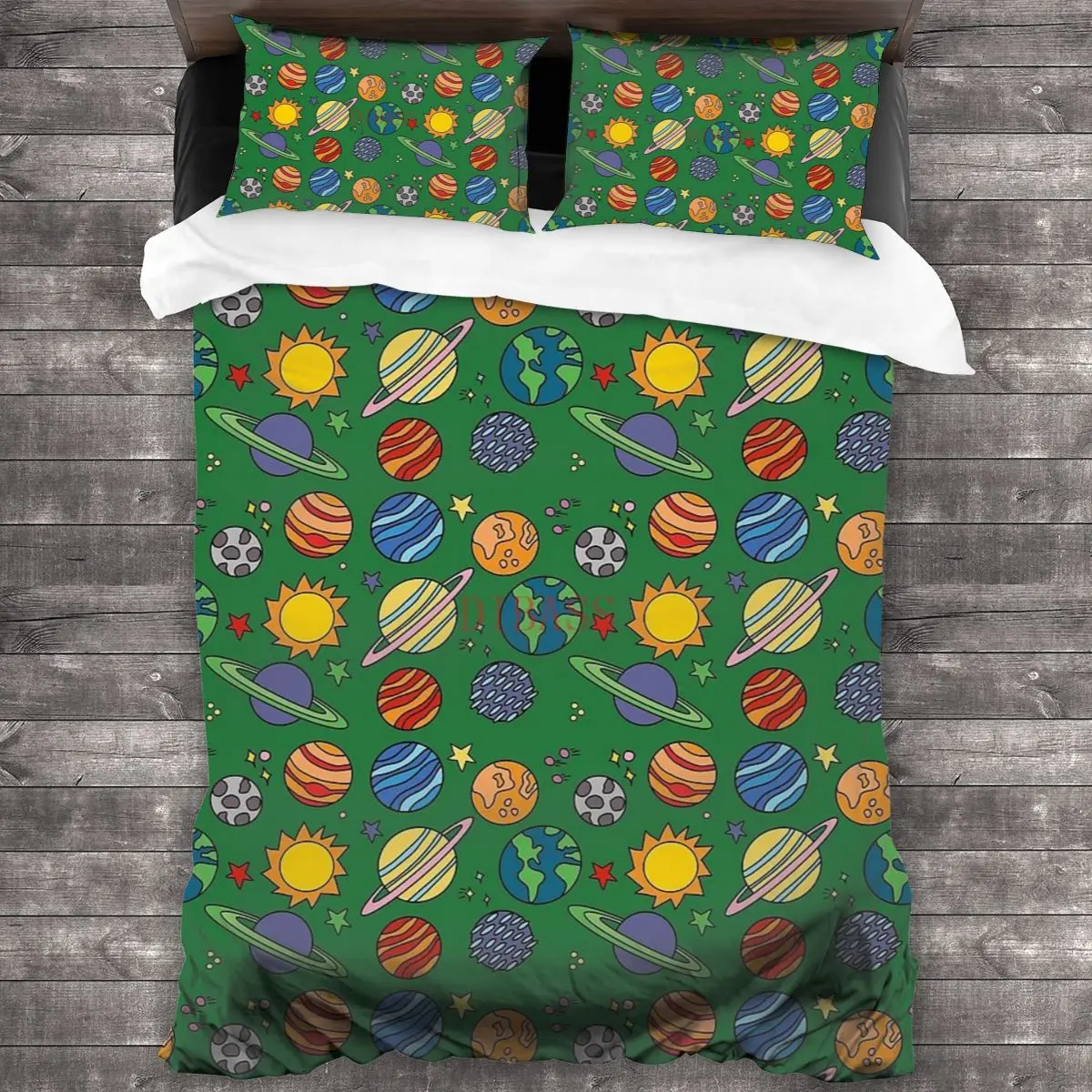

Мягкая зеленая астрономическая искусственная планета с 2 наволочками, пододеяльник на молнии