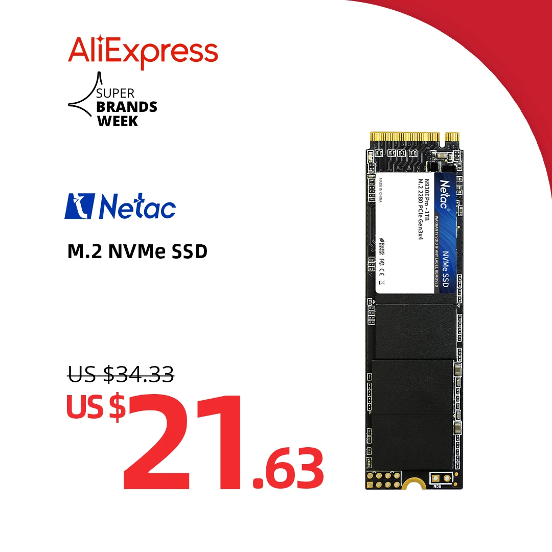 Внутренний твердотельный накопитель Netac SSD m2 512 ГБ NVME 1 ТБ 256 M.2 128 Гб PCIE nvme 500 250