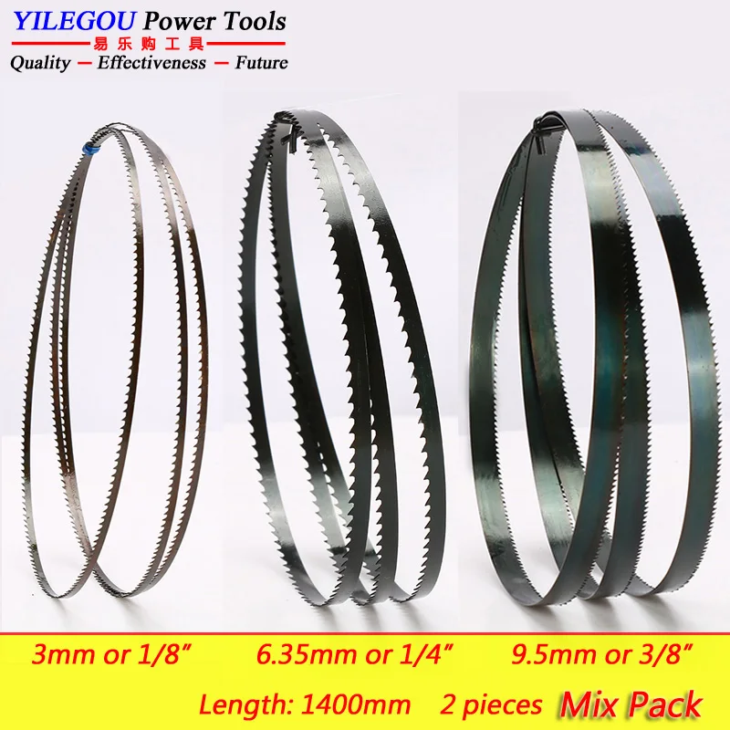 2 Pieces 8&quot Band Saw Blades 1400mm * (3 6.35 9.5mm) 6/14Tpi. Wood Cutting Curve. 55&quot x 1/8&quot 1/4&quot 3/8&quot With 6 14T |