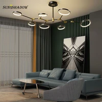 led luxury chandenlier lustre home lamp for living room bedroom dining room minimalist modern ceiling chandelier lighting black