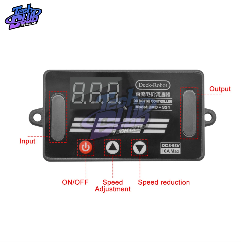 DMC-331 DC 8V-55V ШИМ-регулятор скорости двигателя Controller 10A Mini LED Digital Switch 12V 24V 36V 48V |