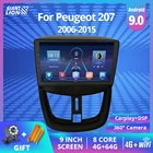 Автомагнитола 2DIN, Android 9,0, для Peugeot 207, 2006-2015, GPS-навигация, 4 + 64 ГБ, Bluetooth, DVD-плеер
