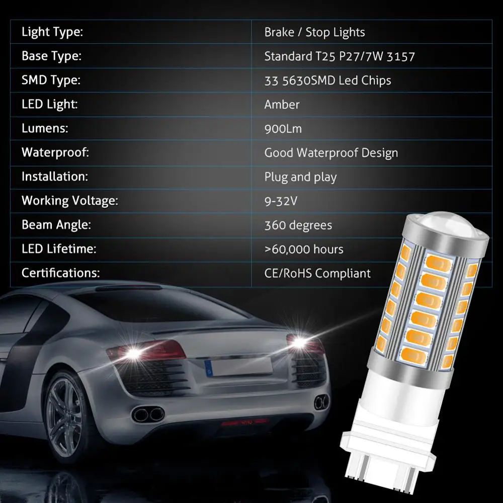 Katur 2 шт. T25 3157 светодиодные лампы для автомобилей тормозные/стоп сигналы