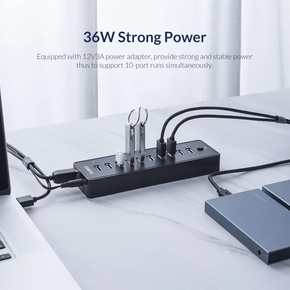 ORICO usb хаб с адаптером питания Высокая емкость флеш накопителя HDD USB несколько