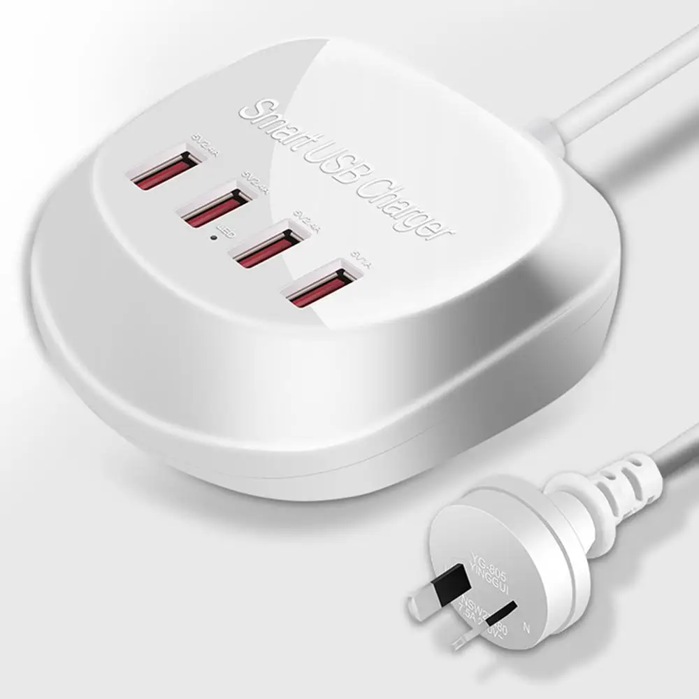 

4-Port USB Hub Desktop USB Charging Station Smartphone Tablets Power Bank and More Multiple USB Charger US/UK/EU Plug