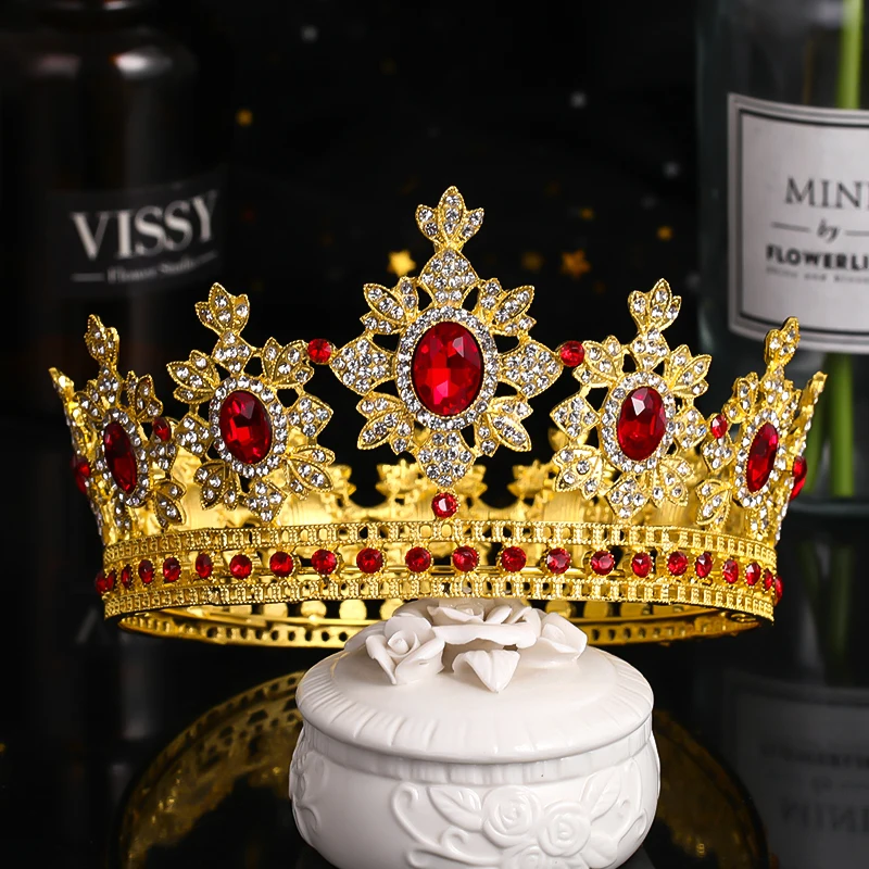 

Корона невесты свадебная корона для семь волос новый стиль барокко сплав цинка Стразы Кристалл материал золото и серебро модные головные у...