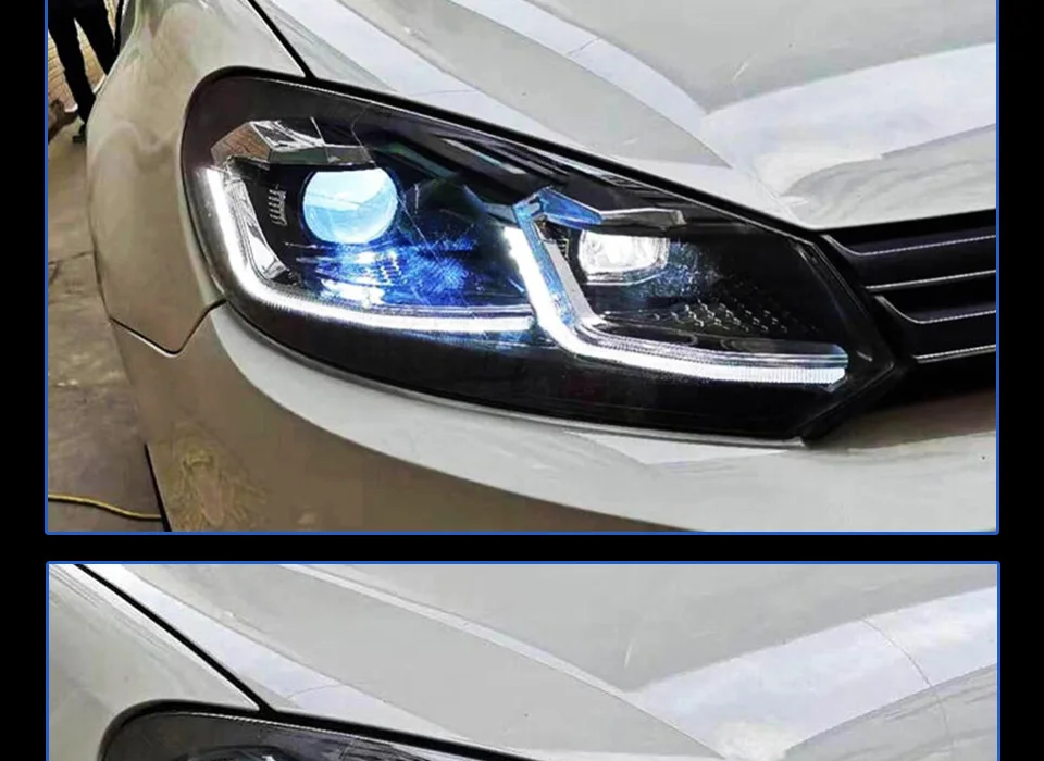 Автомобильные фары AKD 2009-2013 для VW Golf 6 MK6, год налобный фонарь для Golf6 R20 angel Eye style Bi Xenon объектив HID High Low