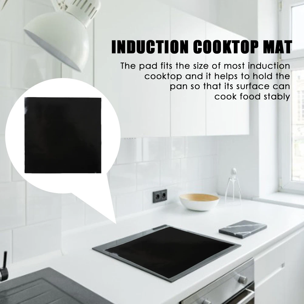 Silicone Induction Cooktop Mat Protector Round/Square Heat Insulated Pad Kitchen Protective Insulation Black Hot Pot | Дом и сад