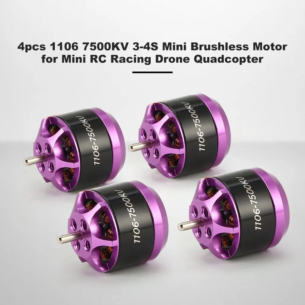 

4pcs 1106 7500KV 3-4S Mini Brushless Motor for RC Remote Control FPV Racing Drone Multicopter Propeller DIY Spare Part