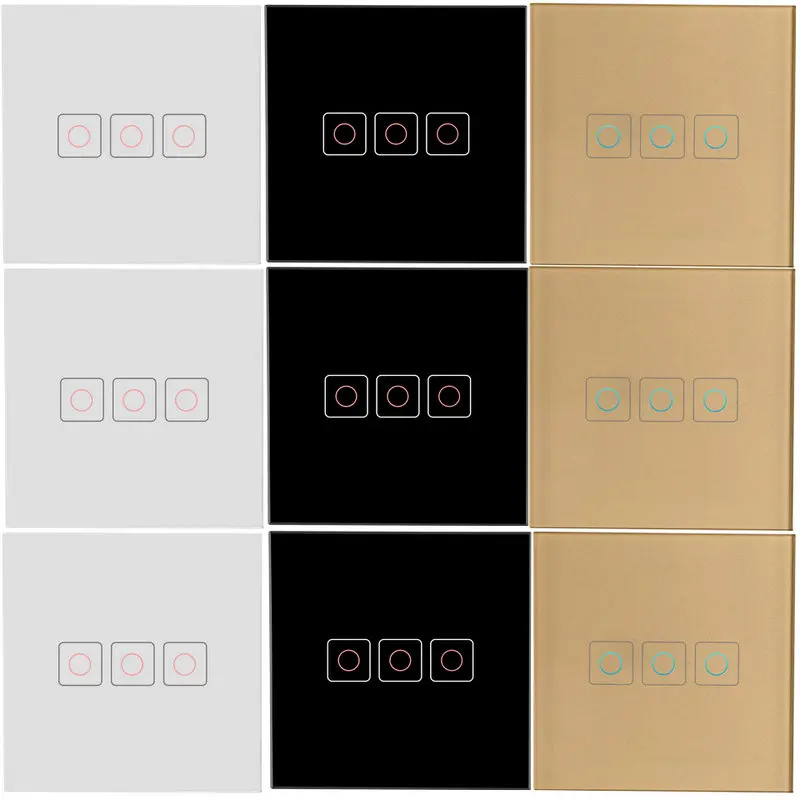 Светодиодный светильник сенсорный выключатель 220 В настенный стандарт ЕС 1/2/3