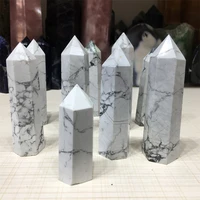 natural stones white howlite wand point quartz crystal healing gemstones reiki decoration