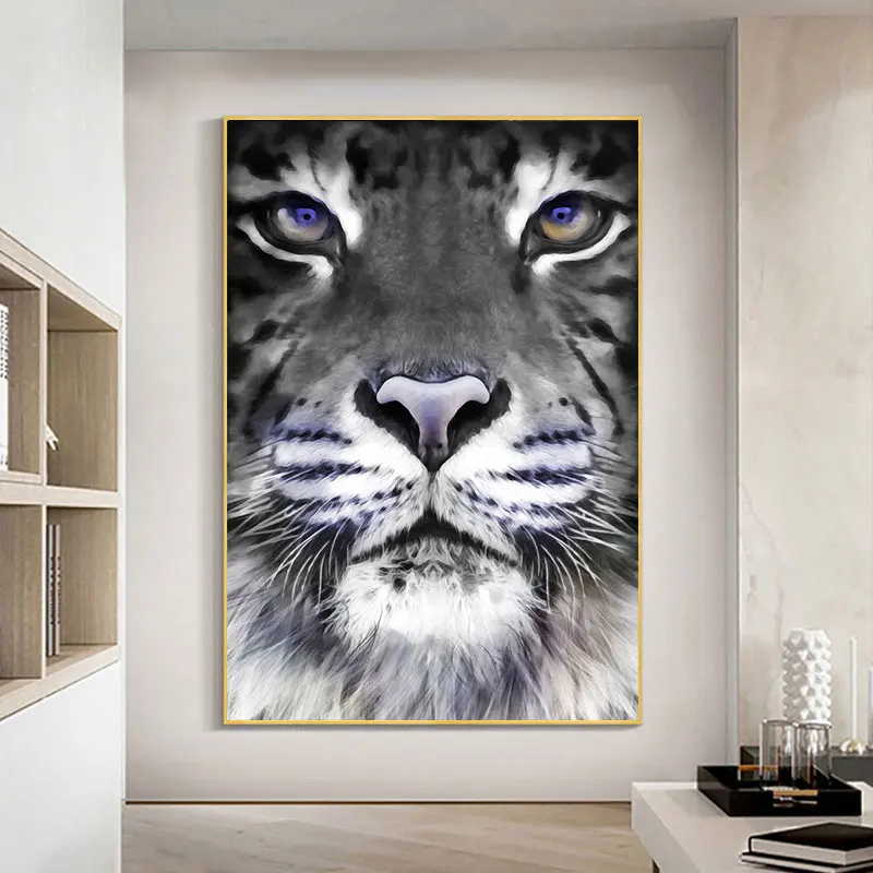 

Large Size Animals Picture Colourful Lions Canvas Painting Wall Art Print Nordic Style Poster Picture Modern Home Room Decor