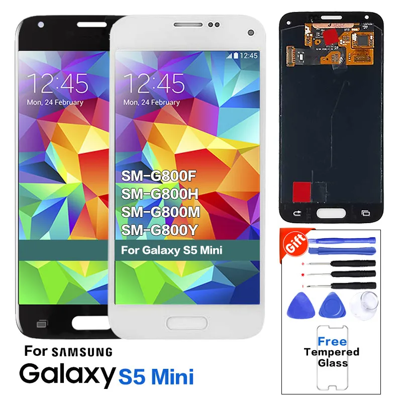 ЖК дисплей Super AMOLED для Samsung Galaxy S5 Mini G800 G800F G800H с сенсорным экраном и дигитайзером в