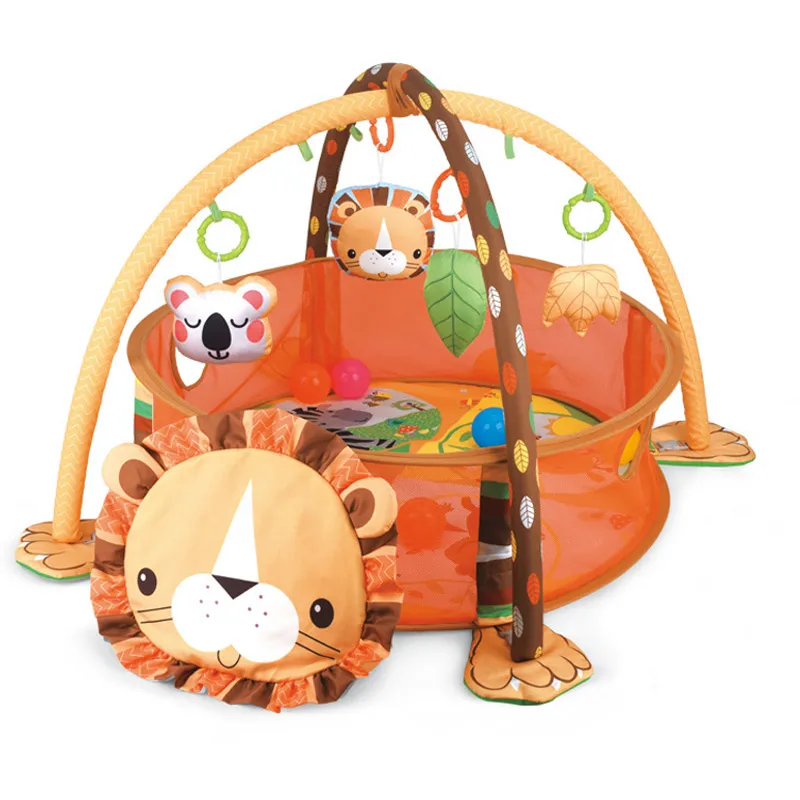 IMBABY детский коврик для занятий спортом три в одном с шаровой стойка для фитнеса ползающий коврик игровой коврик спортивный коврик для ребенка аксессуары для детской комнаты - Цвет: Lion