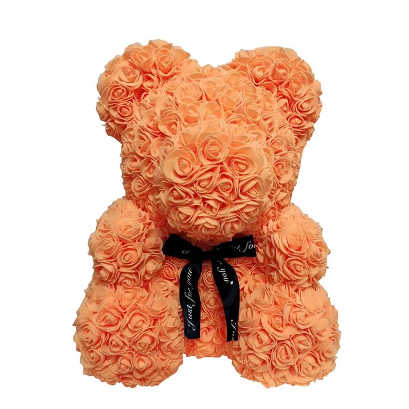 

40cm Rose Bear Simulation Flower Love Heart Foam Rose for Wedding Party C66