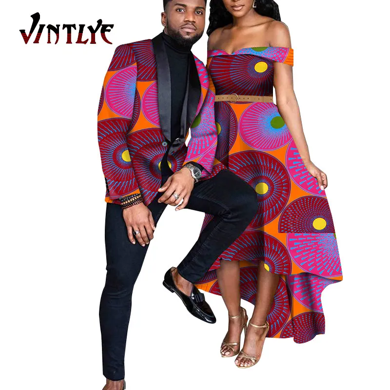 В африканском стиле Одежда для семейных пар мужских костюмов топ и