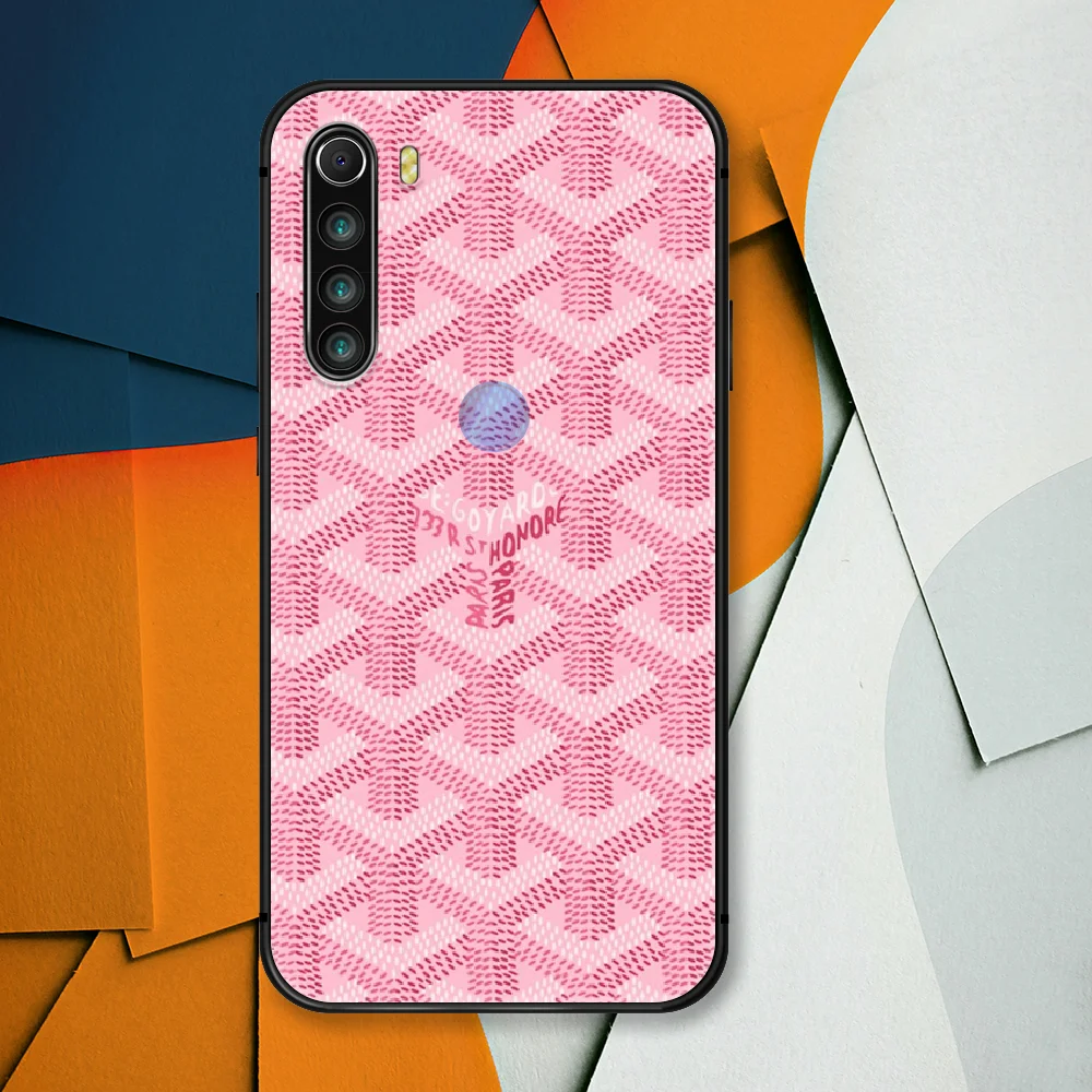 

Goyerd Luxury Fashion Brand Phone Case For Xiaomi Redmi Note 7 8 8T 9 9S 4X 7 7A 9A K30 Pro Ultra black Cover Silicone Cell Soft