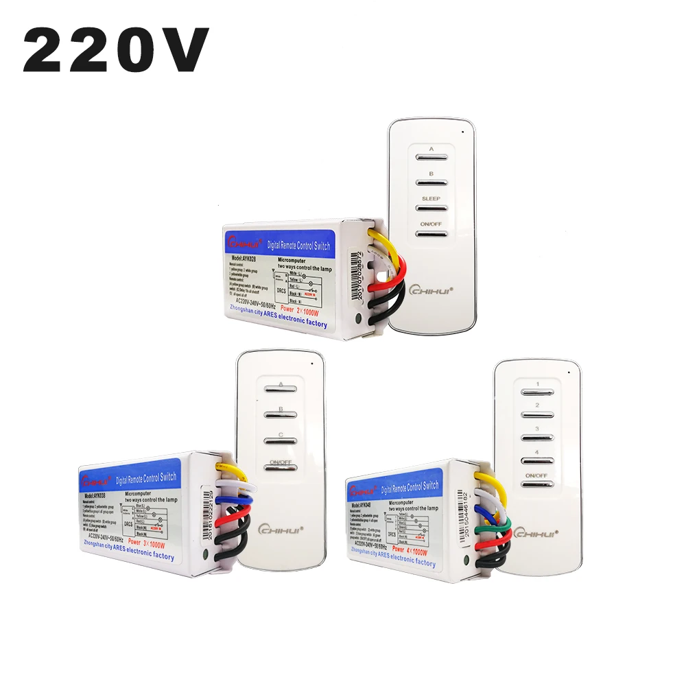 CHIHUI AC 220V 3 порта вкл/выкл лампа умный цифровой беспроводной пульт дистанционного управления приемник передатчик для потолочный светильник