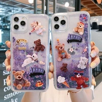 sins happy bears quicksand phone case for iphone12pro 13 11 xsmax 78plus se2020 6s soft cover xr skinny shell protection