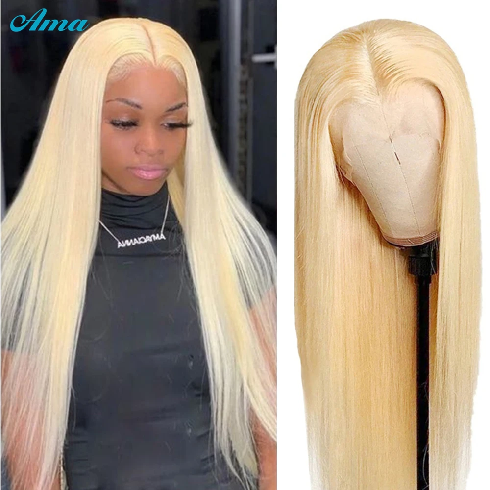 

Ama 613 Honey Blonde Lace Front Wig Brazilian Transparent Part Lace Wigs Blonde Wig 30 inch Human Hair Wigs For Black Women Remy
