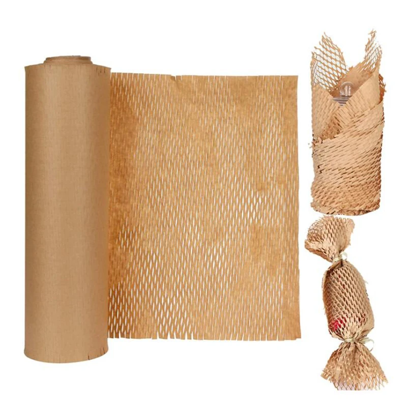 

Kraft Wrapping Paper Honeycomb Cushioning Wrap Roll Diy Decorative Gift Packing Material Wedding Birthday Party Packaging Paper