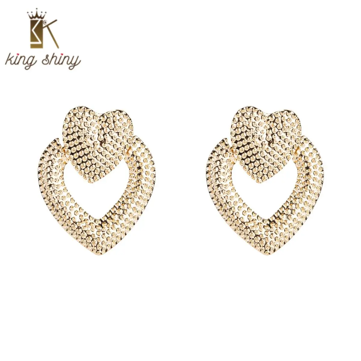 

2020 Za Brand Heart Shape Statement Earrings for Woman Luxury Shiny Rhinestone Stud Earrings Wedding Party Accessories for Woman