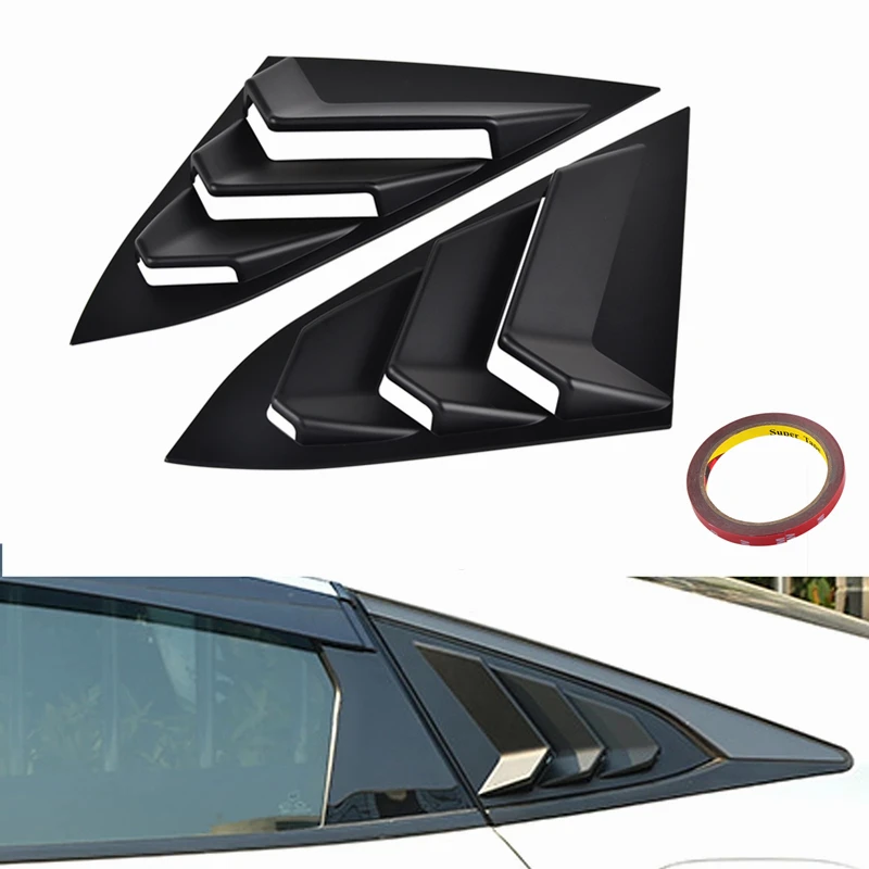 Louvers Spoiler Panel Rear Side Window Cover Quarter Window Body Kits for Honda Civic Sedan 4-Door 2016 2017 2018