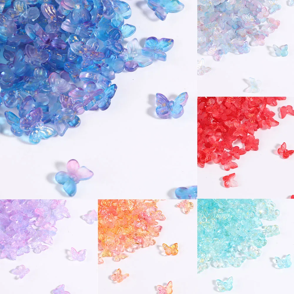 10 шт. Кристалл Чешская цветная глазурованная маленькая бабочка среднее отверстие «сделай сам» шпилька для волос со спущенными бусинами аксессуары античный материал ручной работы