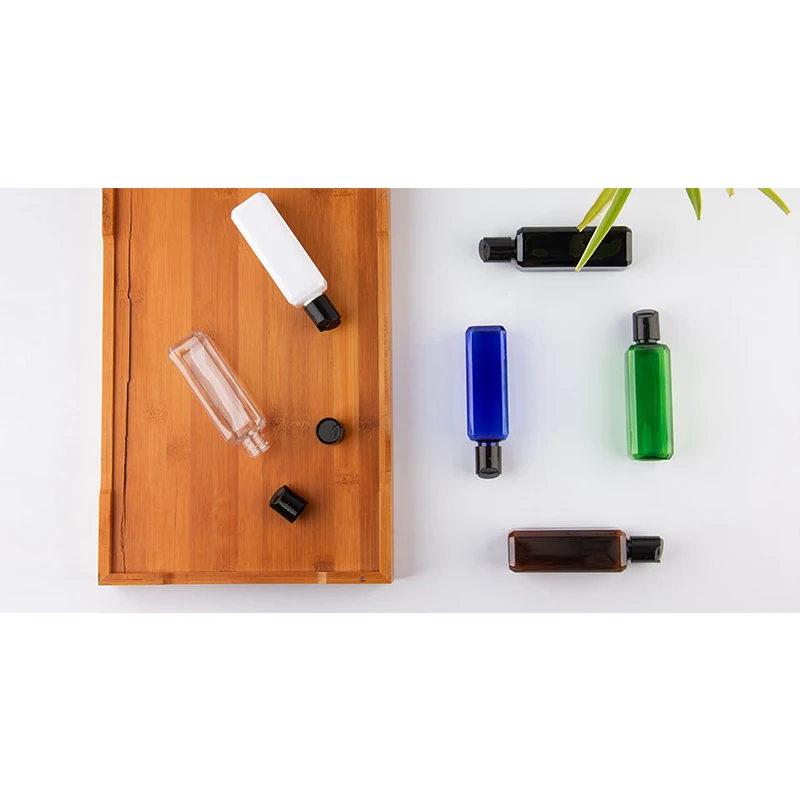 100 мл пустые черные пластиковые бутылки с дисковыми верхними крышками контейнеры