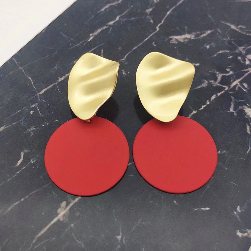 2019 необычные металлические волнистые геометрические серьги висящие круглые