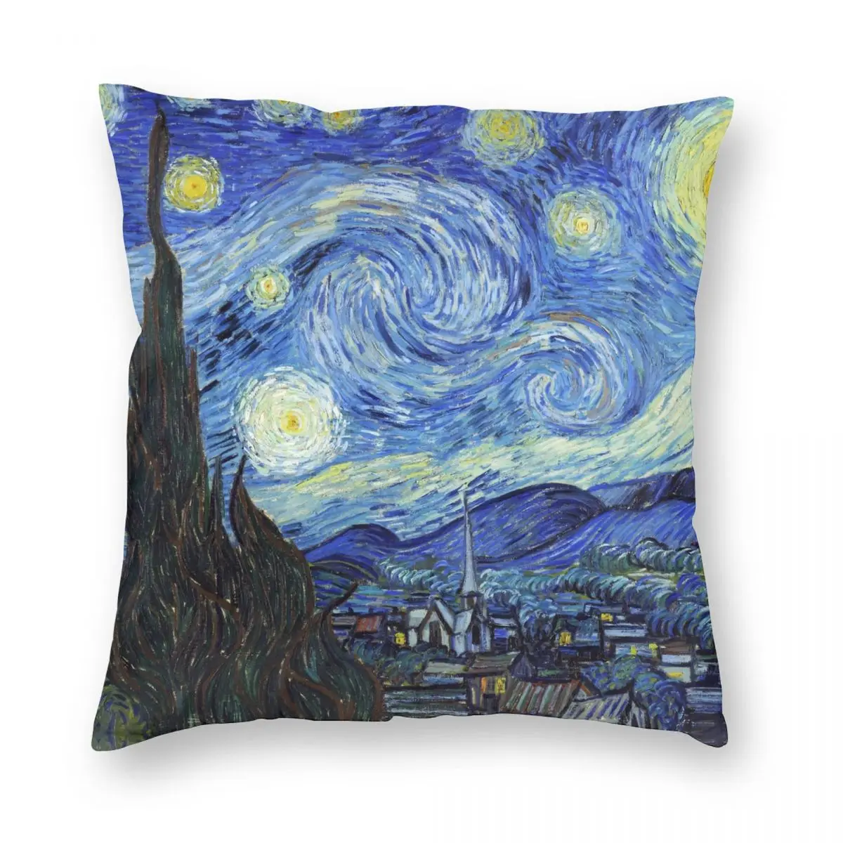 

Vincent Van Gogh Starry Night Pillowcase Polyester Linen Velvet Creative Zip Decor Pillow Case Room Cushion Cover