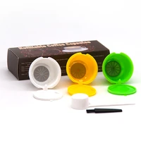 3pcs reusable coffee capsule for dolce gusto refillable with cover spoon brush filter baskets fit nespresso