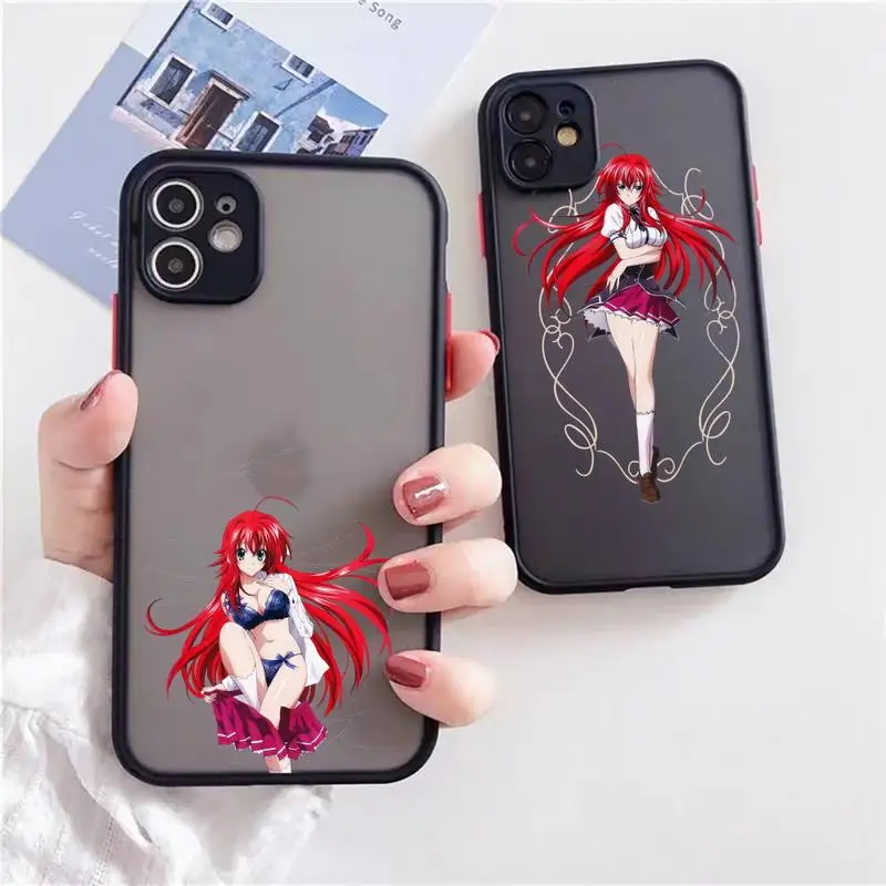 

Akeno Rias Gremory High School Dxd Phone Case For iphone 13 12 11 xr xs x 7 8 pro max Light black Soft TPU Silicone Clear Case