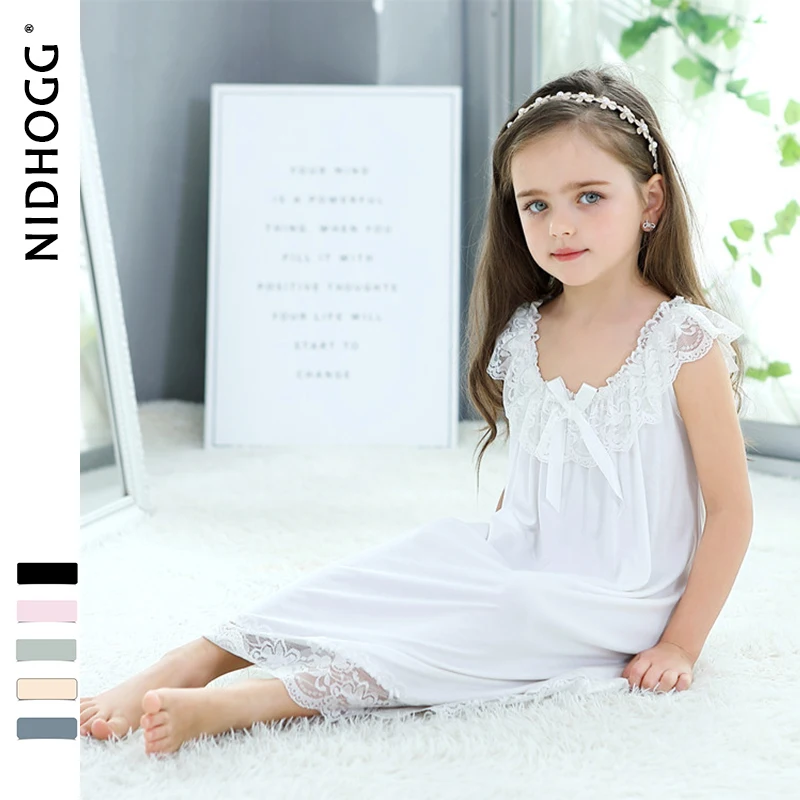 Летняя Модальная длинная Корейская Ночная рубашка без рукавов для мамы и дочери