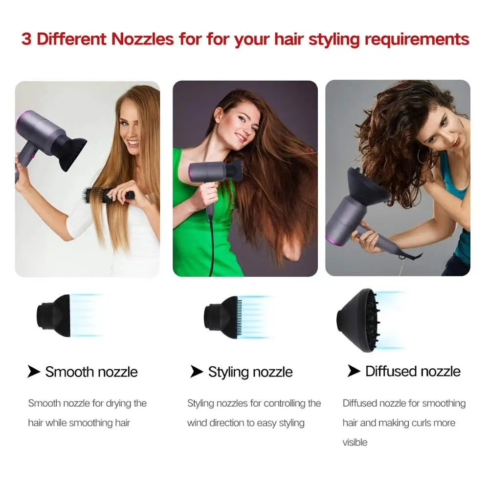 

Electric Hair Dryers Negative Ions Quick-Drying High Quality Not Hair Injury Blow Dryer Salon Hair Blower Hot Air Hair Blow