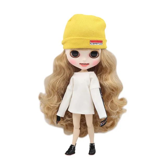 ICY factory blyth кукла на заказ кукла 1/6 bjd белая кожа суставное тело, новое матовое лицо открытый рот закрытые глаза - Цвет: D