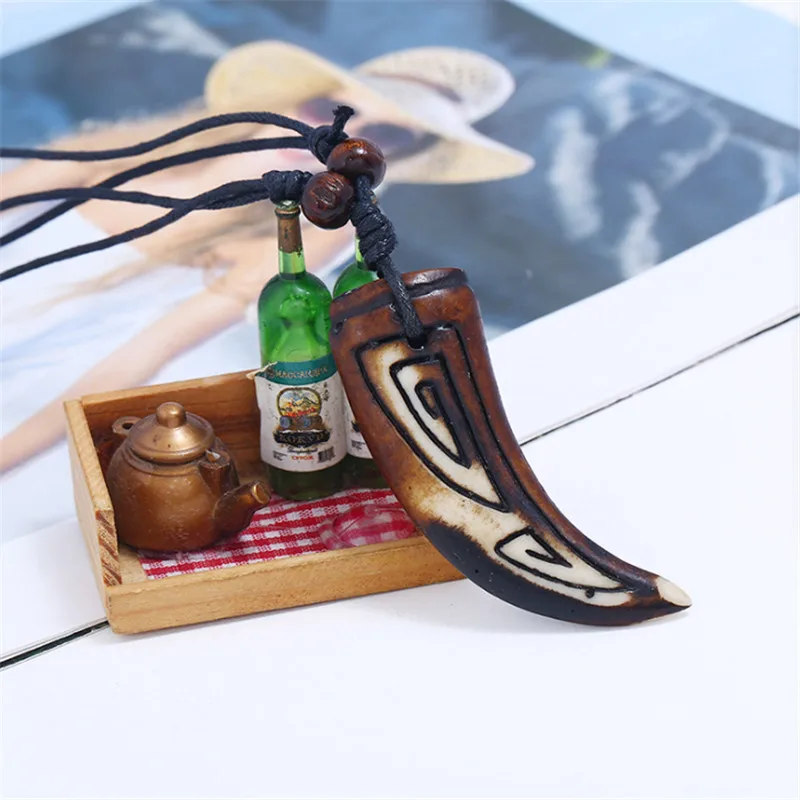 WWLB 1 шт. модная черная Веревка ожерелье в форме кости рыбы Винтажные серьги