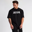 Бренд Just gym одежда для фитнеса негабаритная Футболка мужская уличная хип-хоп Уличная свободная футболка с коротким рукавом Футболка для бодибилдинга