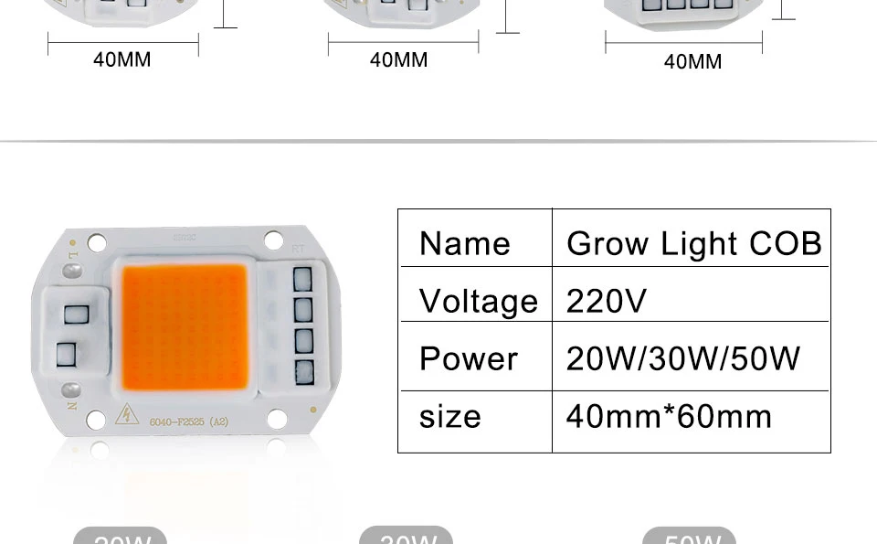 COB Led лампа для выращивания света чип полный спектр 220 В 110 В 20 Вт 30 Вт 50 Вт 380-780нм фитолампа для комнатных растений рассады цветок фитолампи