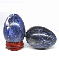 35x50mm blue sodalite egg shaped stone healing natural crystal massage minerale gemstone spiritual decoration collection